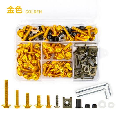 Motorcycle Safety Supplies color screw kit - 177pcs-color-screw-gold