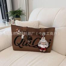 首发新款跨境针织手提包耐磨字母针织包大容量女包纯色单肩斜挎包
