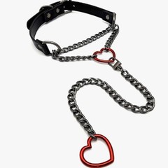 ヨーロッパとアメリカの新しいロープハート型ネックレス O リングスライドチェーンネックレスヒップホップパンクロックステンレス鋼ネックレス