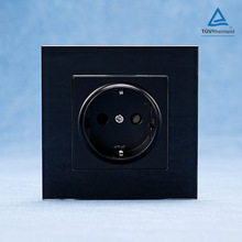 欧标墙壁插座G钢化玻璃德插开关16A 250V wall socket switch