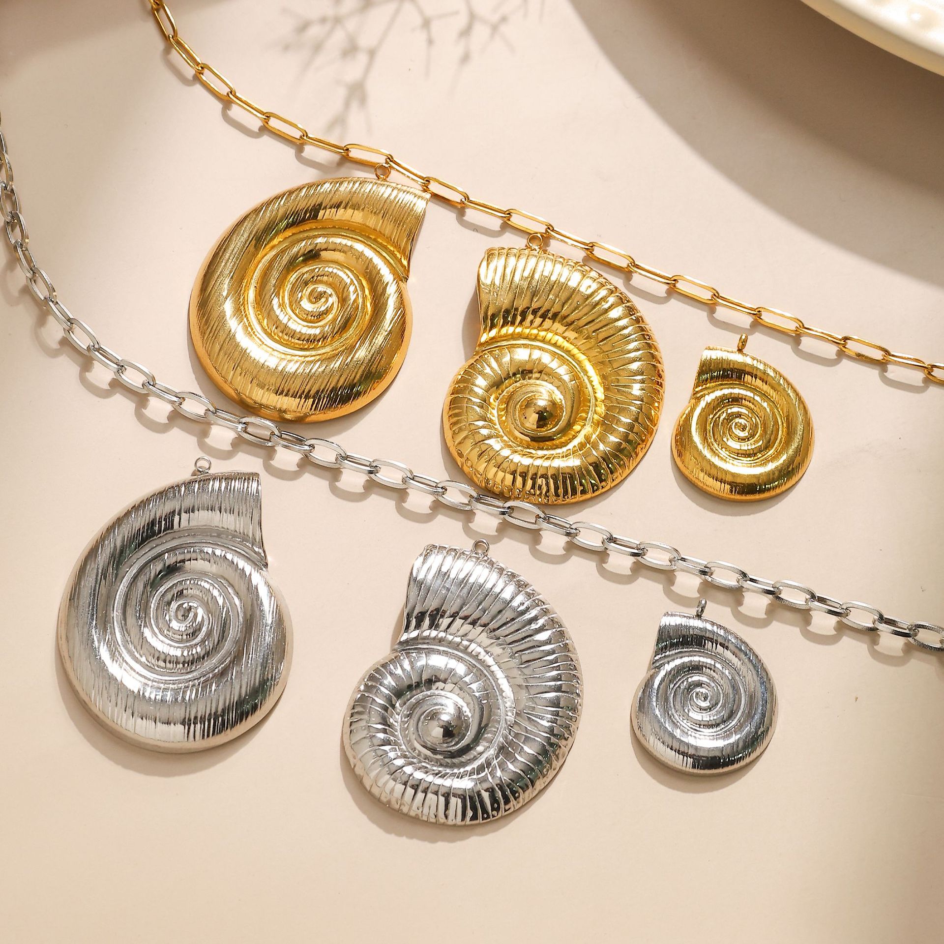 4g Weight Pendant Jewelry Making Type 1 Piece 2.4*2.8CM 3.9*5.2cm 304 Stainless Steel Conch Pendant