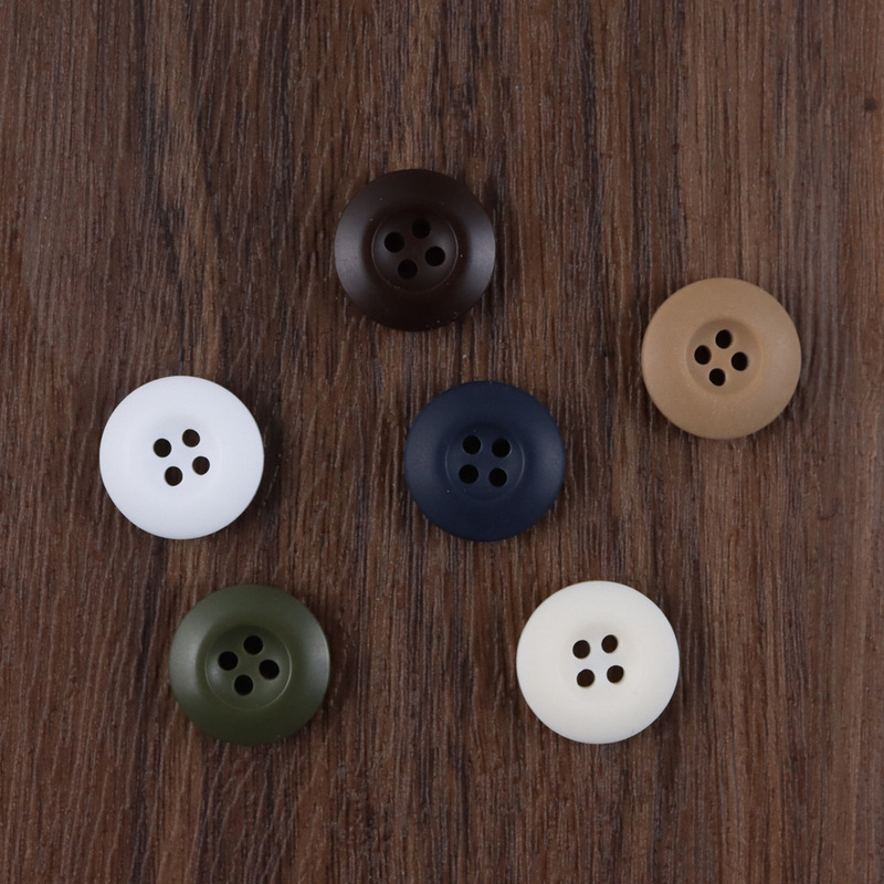 Inverted Edge Four-Eye Resin Button DIY Button Round Sweater Cardigan Crock Suit Jacket Button All-Match Button