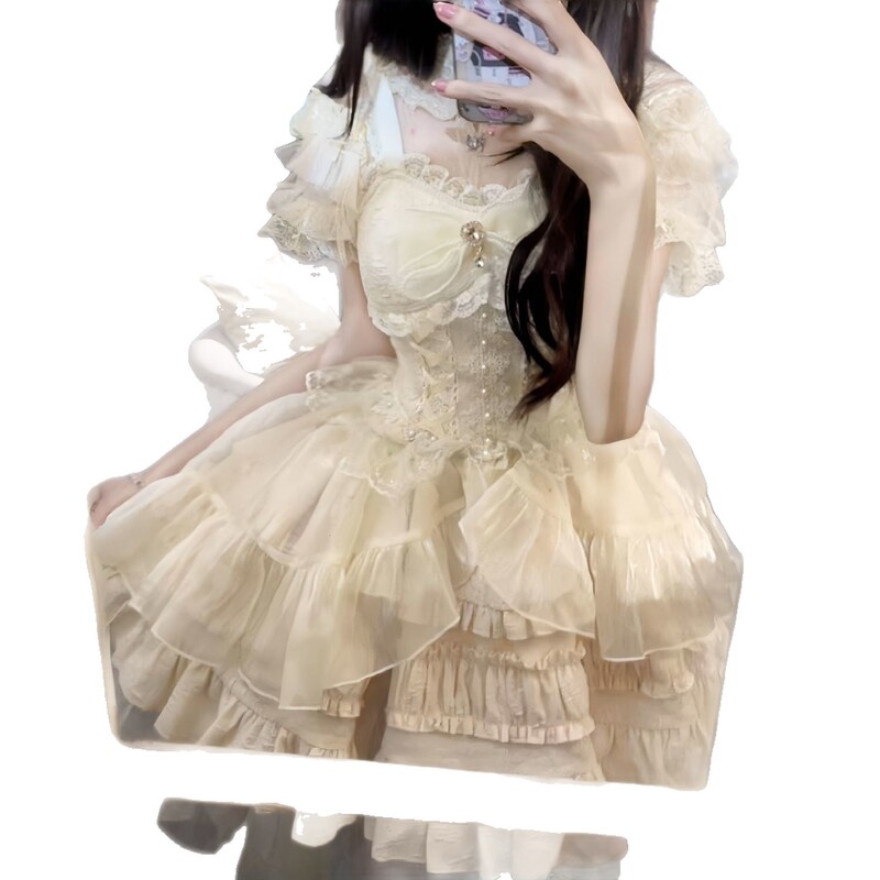 现货设计Lolita洋装jsk吊带连衣裙夏装lo裙|undefined