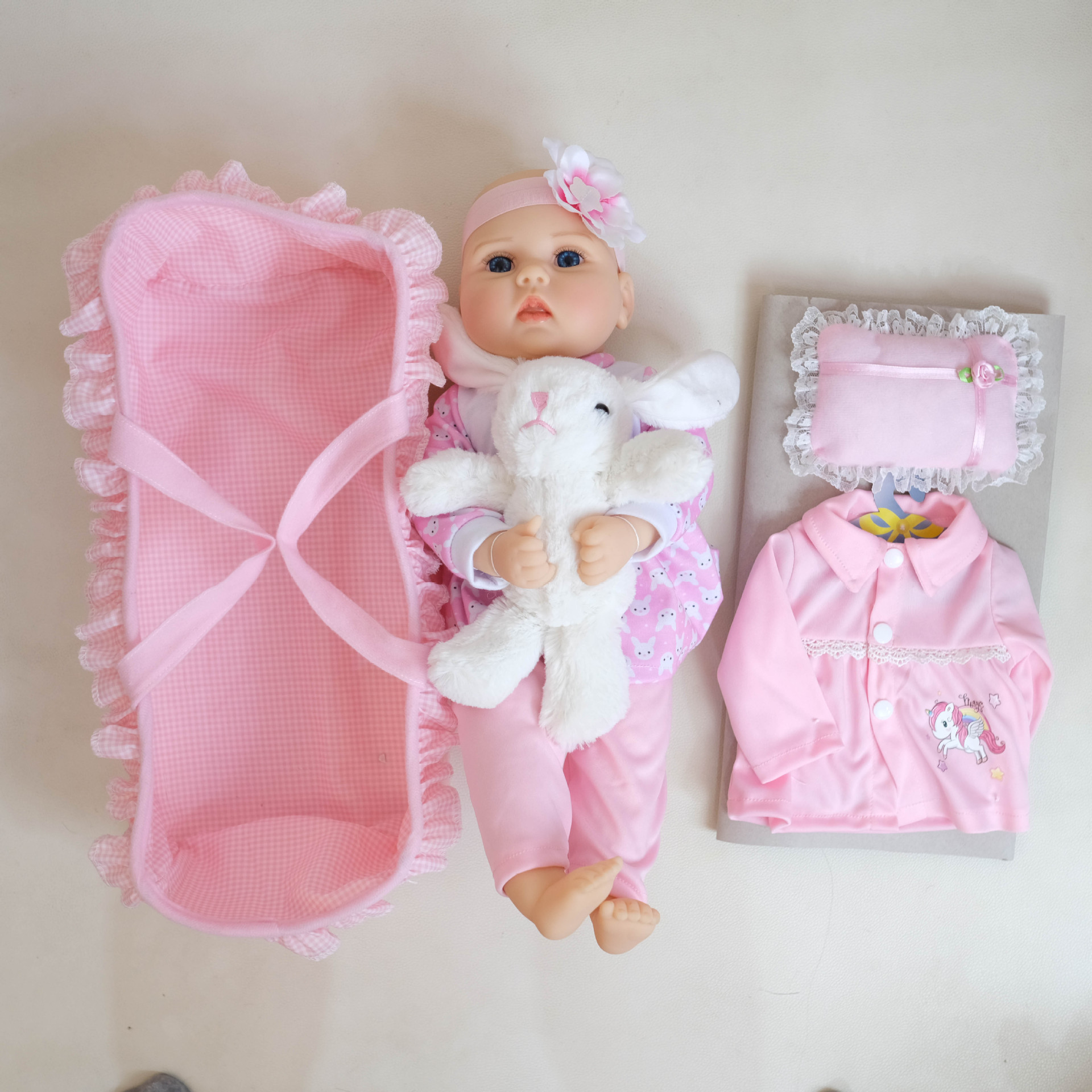 16 pulgadas impresión en tinta imitación de muñeca de bebé renacido, hermoso embalaje para regalos de vacaciones para niños