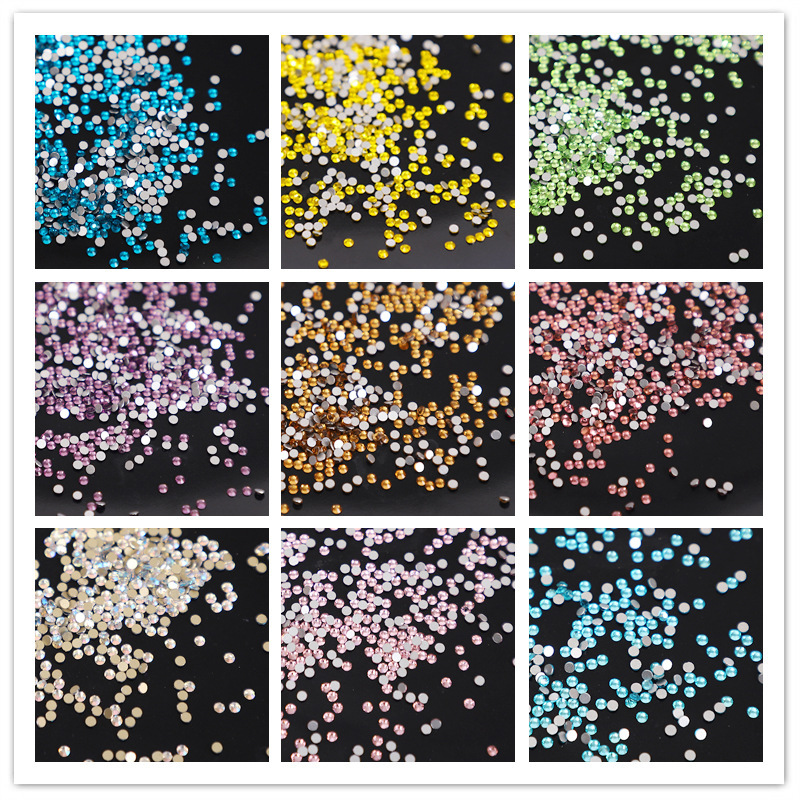 Gongchang shop boutique manicure flat diamond SS3 to SS30 size color magic color diamond nail DIY accessories wholesale