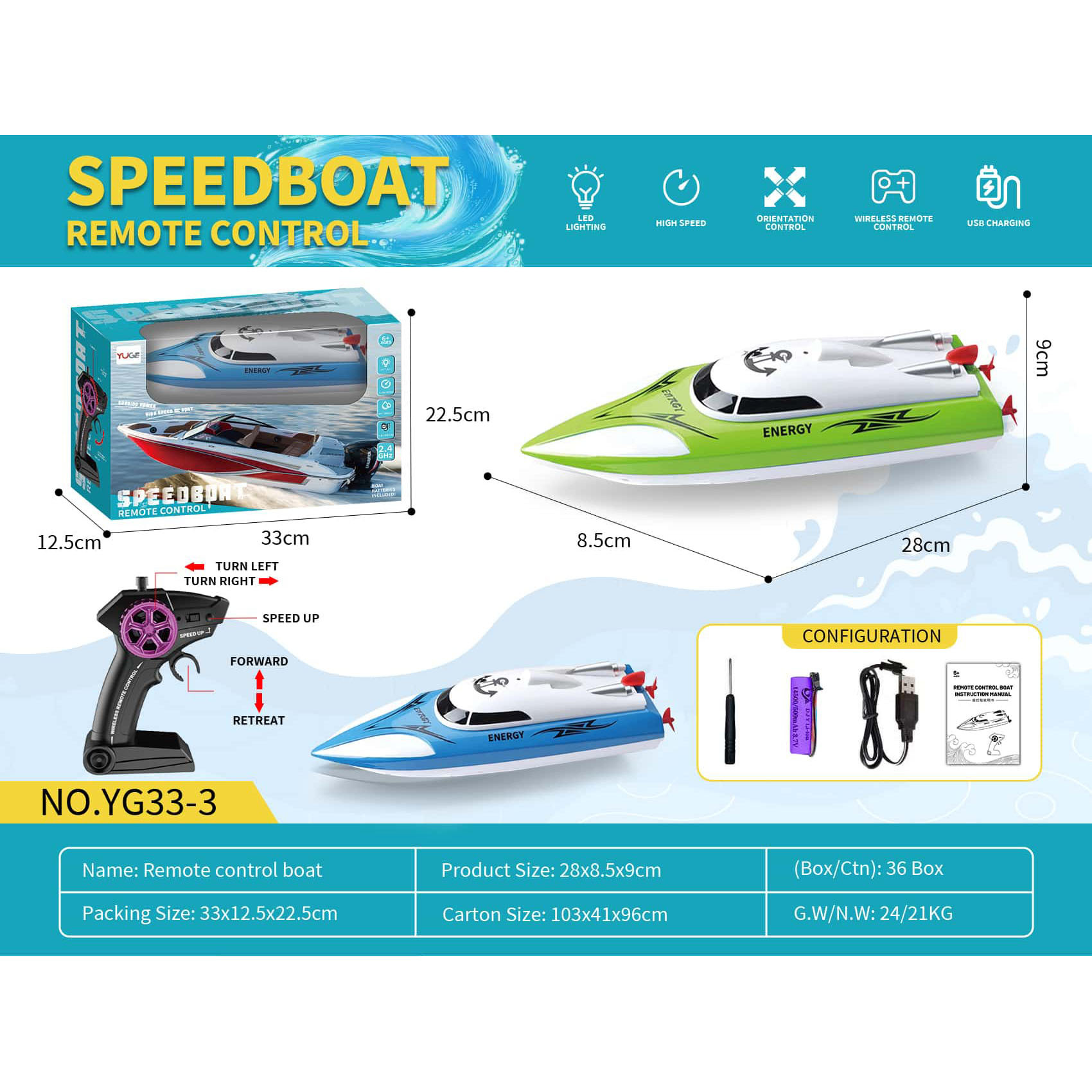 Transfronterizo de alta velocidad remota 2.4G juguetes de control remoto acuático de doble hélice niños inalámbricos barco eléctrico de control remoto
