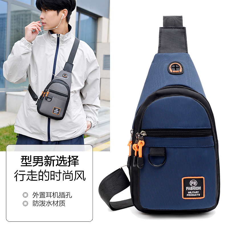 Cross-Border Oxford Cloth Men's Chest Bag Japanese Versatile Shoulder Crossbody Bag Casual Backpack Small Shoulder Bag Outdoor Sports Bag