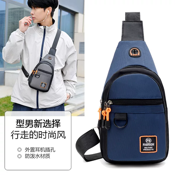 Cross-Border Oxford Cloth Men's Chest Bag Japanese Versatile Shoulder Crossbody Bag Casual Backpack Small Shoulder Bag Outdoor Sports Bag