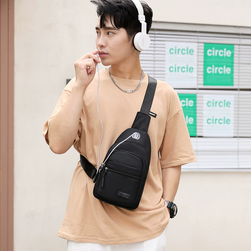 Men's chest bag, trend sports bag, one-shoulder bag, for import, high-quality style