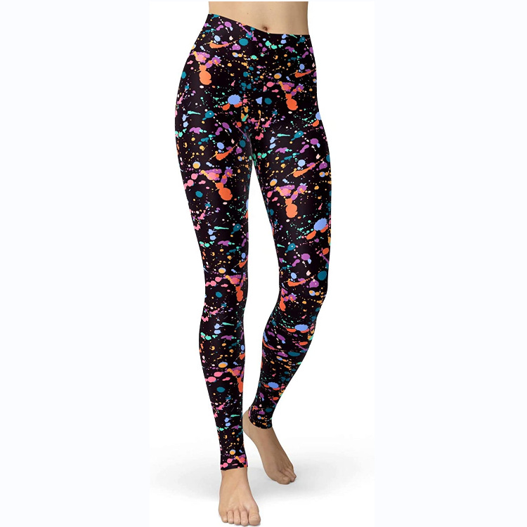 Abbigliamento da donna multicolore stampato slim fit fianchi sollevamento snellente grandi dimensioni corsa yoga fitness leggings_voghion.com