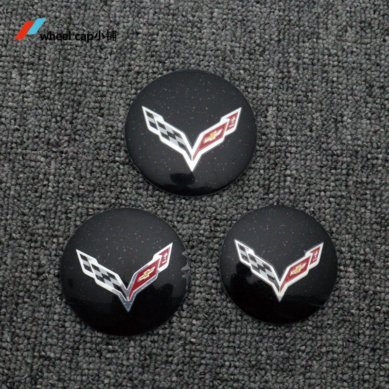 Оптовая Модифицированная крышка колеса Центральная крышка маркировка крышки шины Corvette Логотип Алюминиевая изогнутая 56 мм Крышка Ступицы Колеса логотип