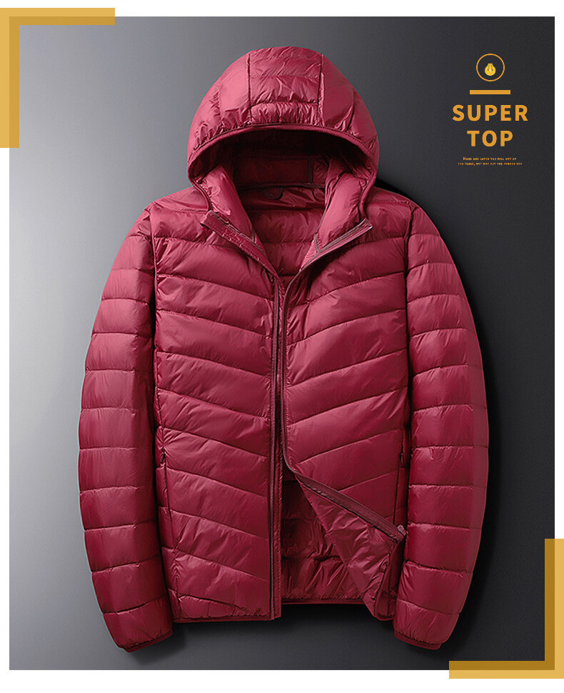 Piumino leggero da uomo Autunno e inverno Nuova moda Giacca con cappuccio Trend Casual Abbigliamento da uomo versatile_voghion.com