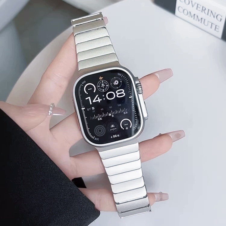 Apple s10 時計ストラップチタン Applewatch9/8/7ultra1/2 バタフライバックルステンレススチール時計ストラップに適しています。|undefined