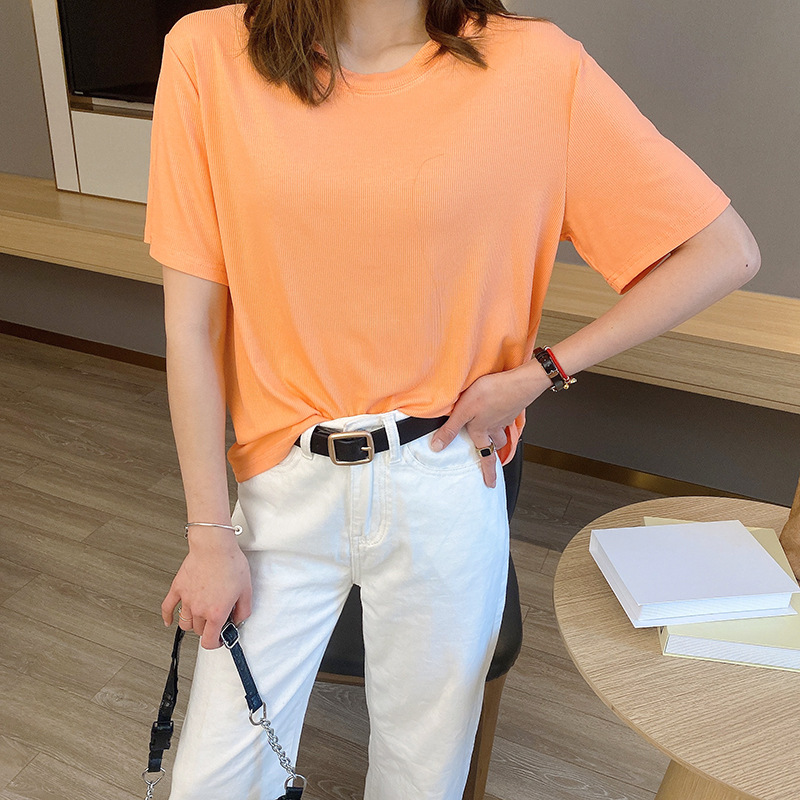 Summer New 200 Jin Large Size Modal Short Sleeve T-shirt Women's Crew Neck Inner Base Shirt Half Sleeve Mask Shirt Top