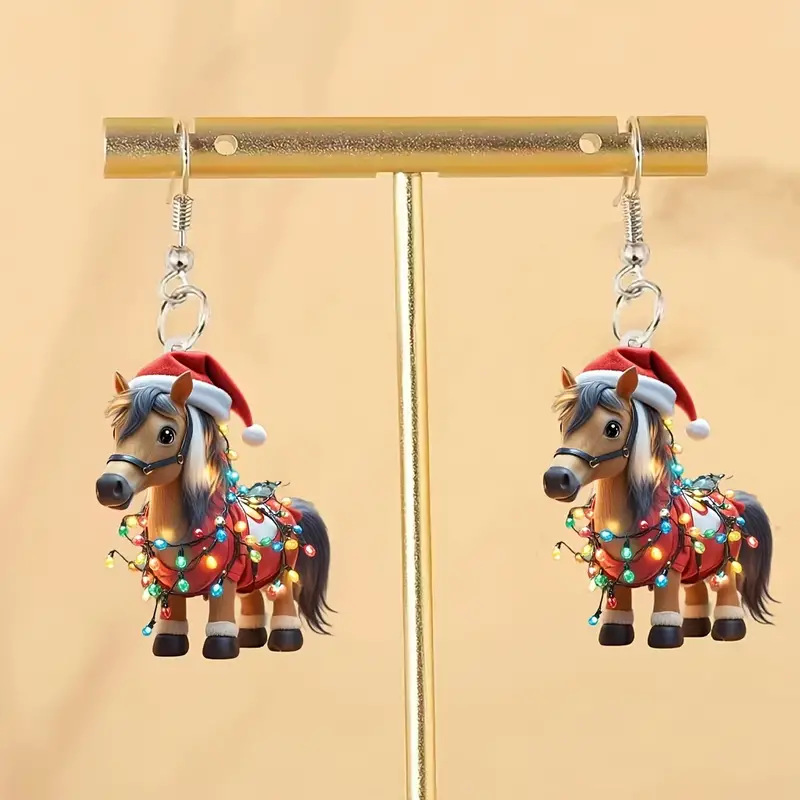 Acrylic Material 1 Pair Cute Retro Horse Acrylic Unisex Drop Earrings Earrings