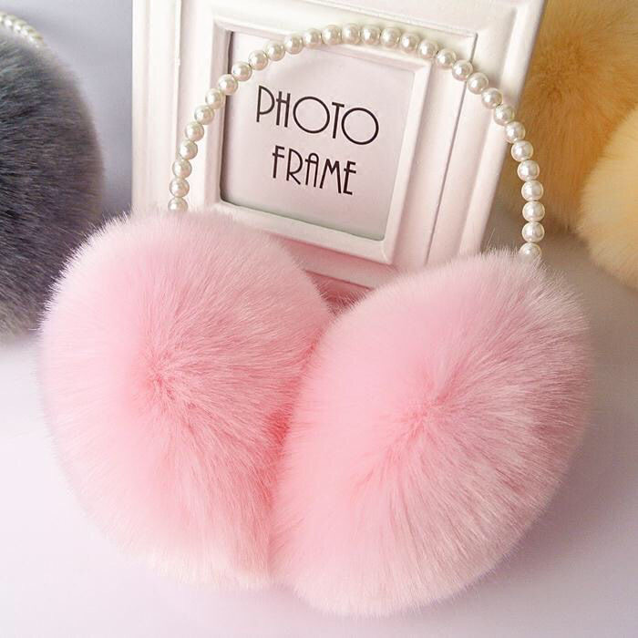 Nueva caliente lindo orejeras de felpa de invierno caliente a prueba de frío fábrica al por mayor de piel de conejo orejeras piel