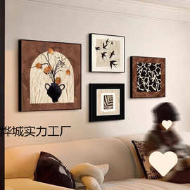 中古风装饰画高级感客厅沙发背景墙壁画样板间法式复古组合挂画