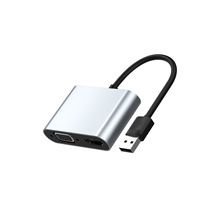 新款USB转HDMI+VGA转接器 即插即用免驱动1080P