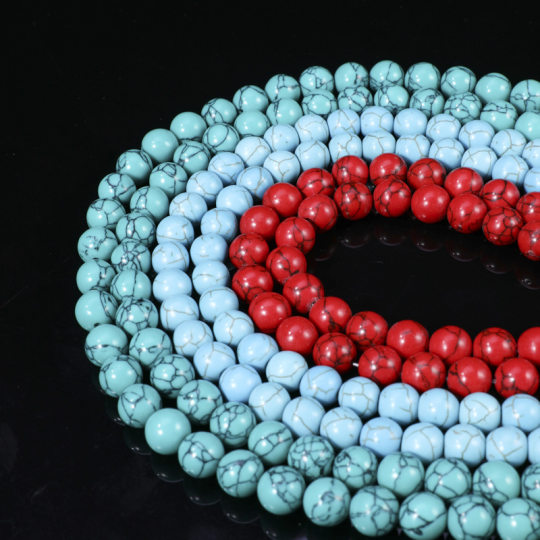 Natural Blue Turquoise Loose Beads, Pure and Elegant Handmade Beads Diy, Selected Beads, Original Mineral Quality, Multiple Ready-Made Products