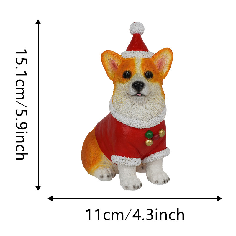 クロスボーダースポットクリスマス模擬犬かわいいラブラドール犬屋内ホリデー像樹脂装飾装飾品|undefined