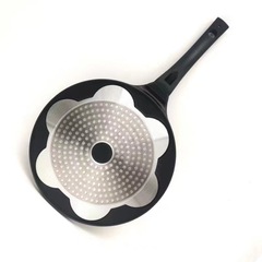 Cross-border seven-hole frying pan flat non-stick pan induction cooker gas stove applicable smiling pancake pan breakfast pan