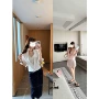 蕾丝宽松im七分袖衬衫