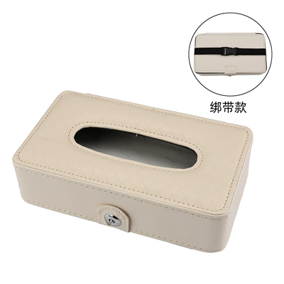 Tissue Box, Car Sun: Car tissue box/set - beige-strap-style