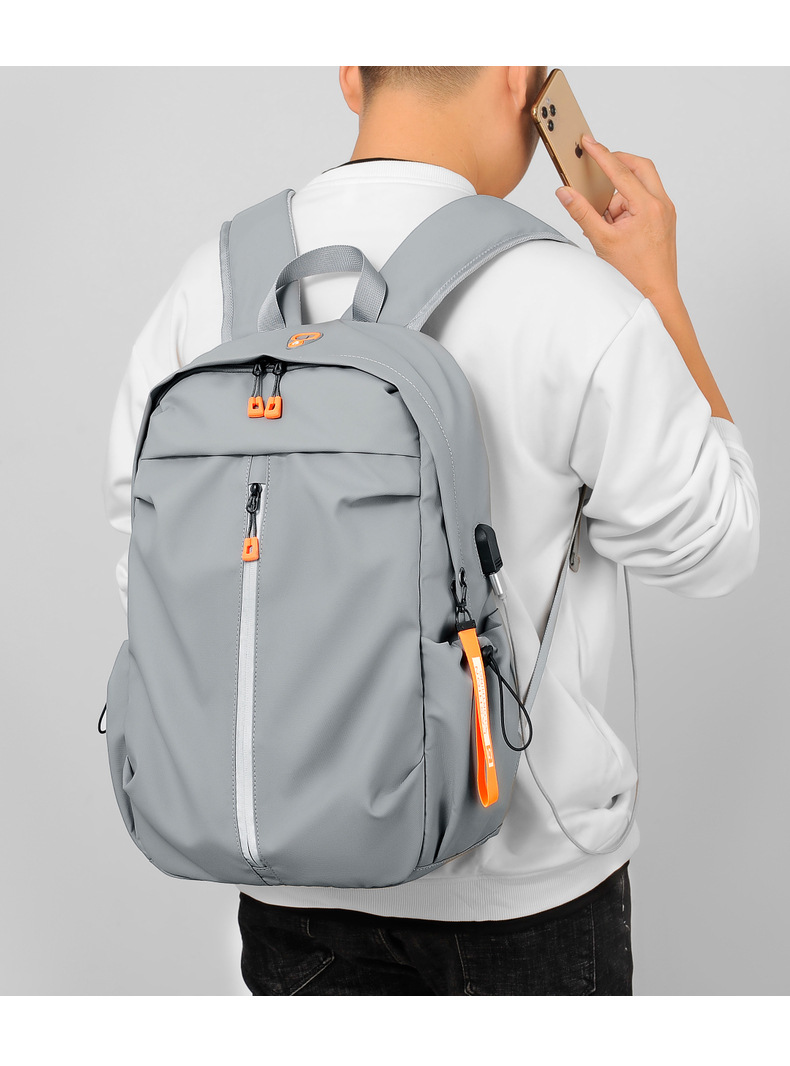Sewing Thread Fashion Element Solid Color Casual Travel School Backpack Laptop Backpack Functional Backpack