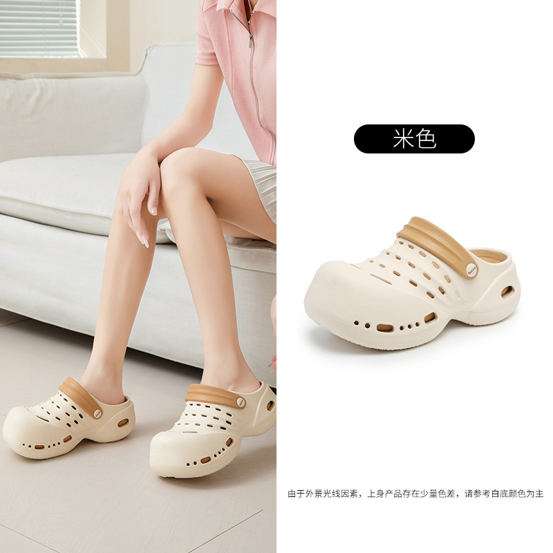 Zapatos con agujeros al por mayor, suela gruesa para mujer, sandalias y pantuflas antideslizantes y resistentes al desgaste