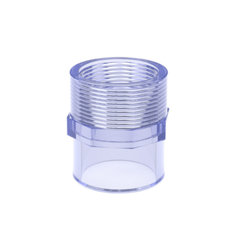 美标SCH80 UPVC透明外牙直接 pvc外丝转直接头 外螺纹直通管箍