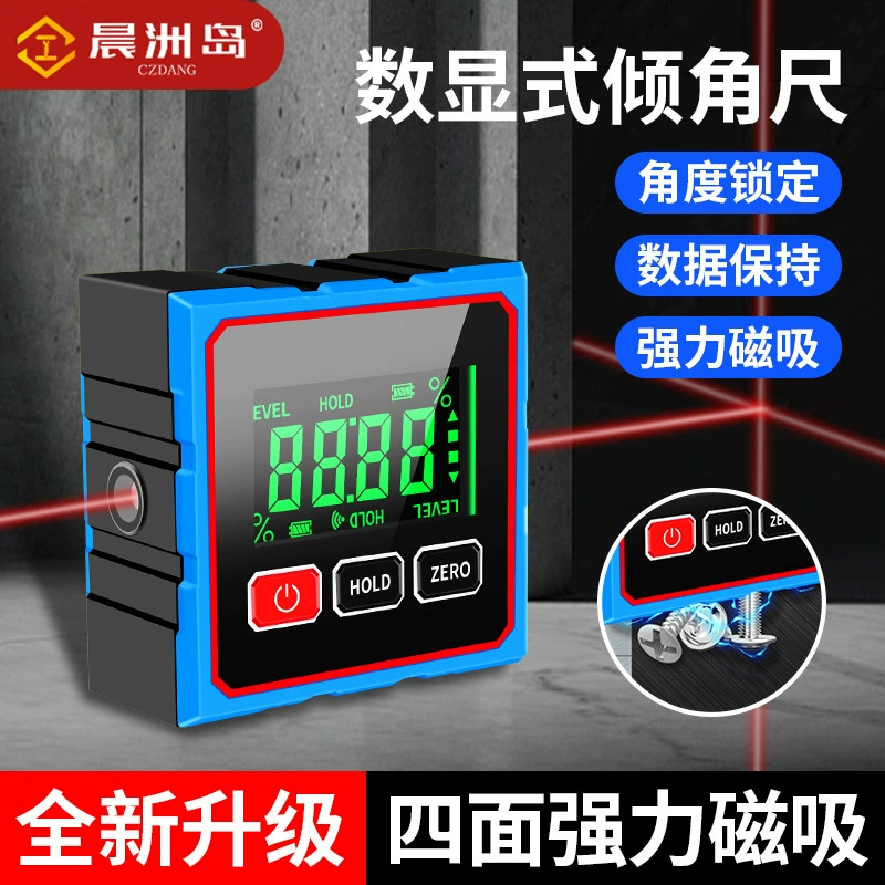 Магнитный инклинометр, маленький уровень наклона, транспортир, угловая линейка, крест с лазерным цифровым дисплеем, инклинометр.