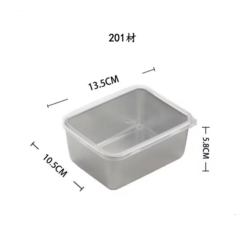 Caja de plato de acero inoxidable placa cuadrada placa multiusos cocina refrigerador crujiente vegetal olla caliente plato de lado caja de picnic