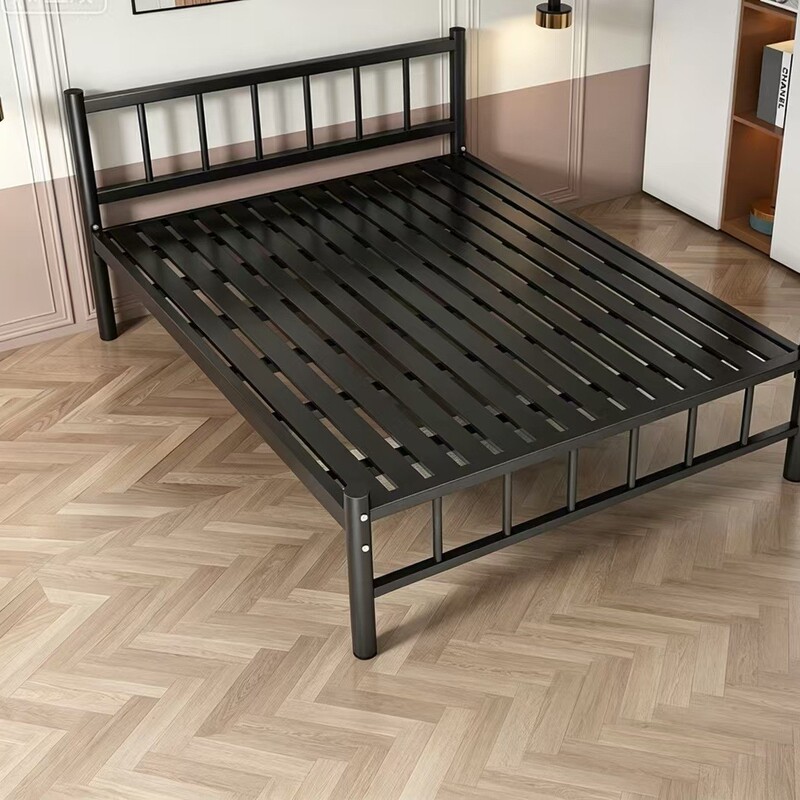 Iron Art Bed Modern Simple Single Bed 1.5m Double Bed 1.8m Children's Iron Bed Rental Room Economical Bed Wholesale Iron Art Bed Modern Simple Single Bed 1.5m Double Bed 1.8m Children's Iron Bed Rental Room Economical Bed Wholesale
