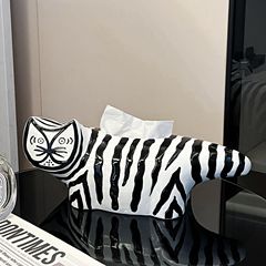猫のティッシュの箱の客間の紙は箱の陶磁器を引き出して紙を引き出します。