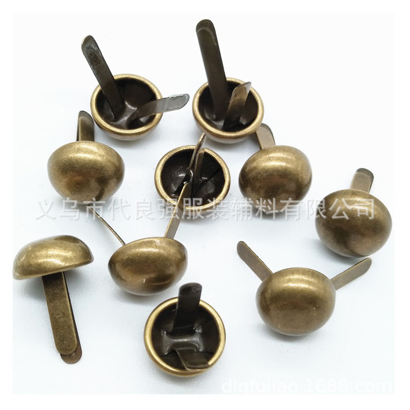 厂家现货批发双脚钉 金属电镀两脚蘑菇钉