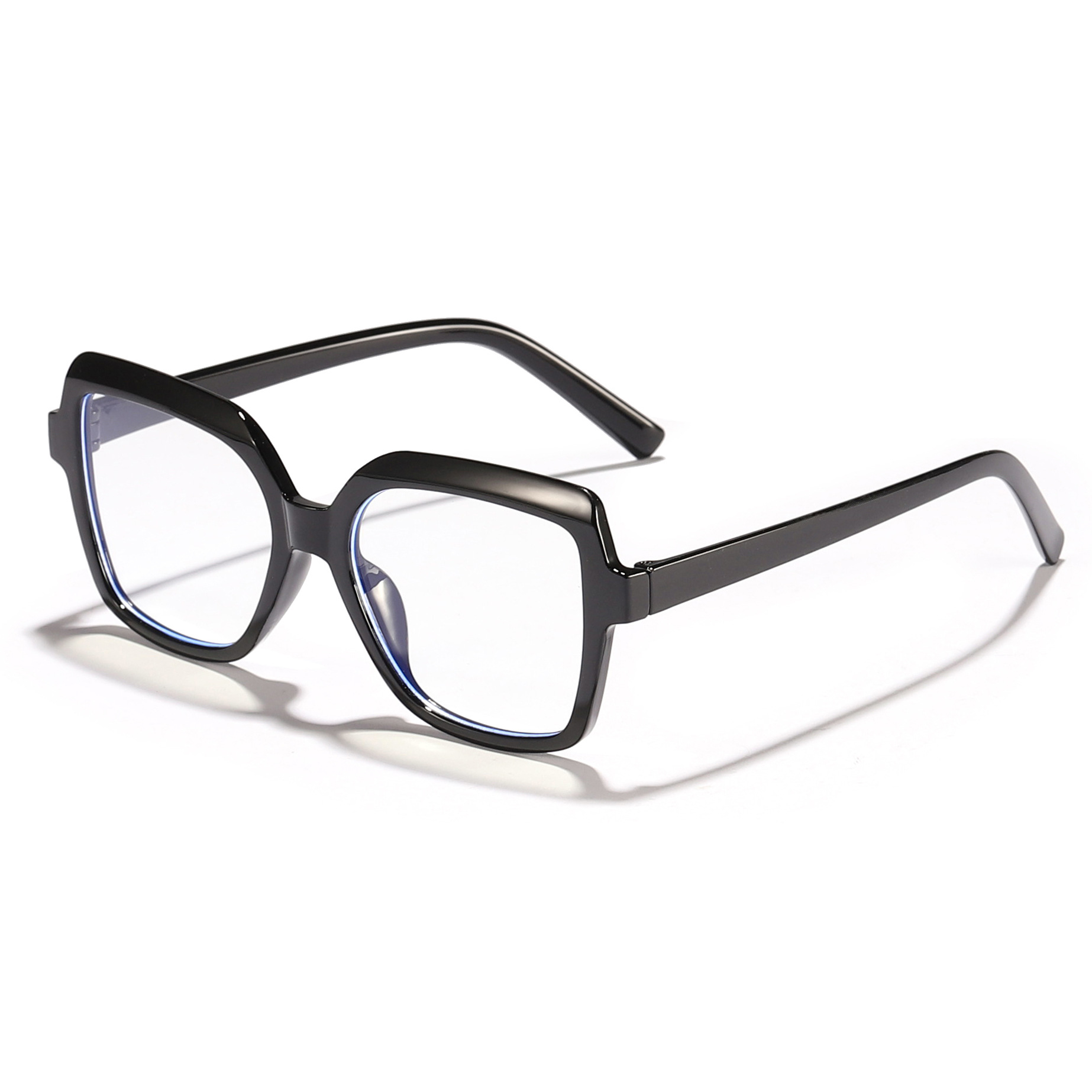 Espejo plano cuadrado de contraste de color europeo y americano transfronterizo, gafas de marco anti-azul de moda