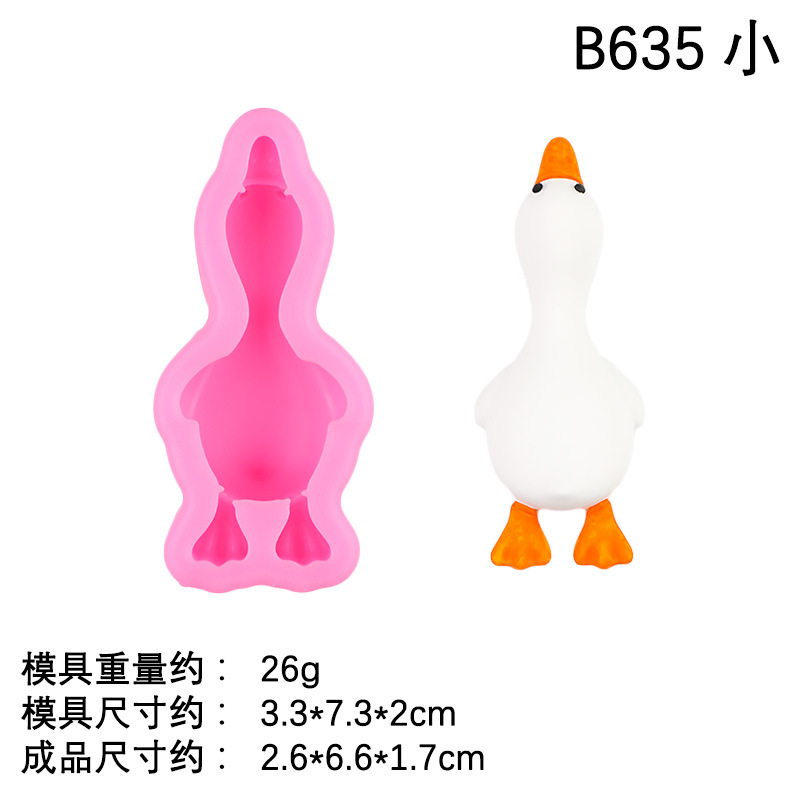 Serie de dibujos animados de bricolaje, molde de silicona para pellizcar pato, molde de horneado de pastel de postre de chocolate, molde de yeso