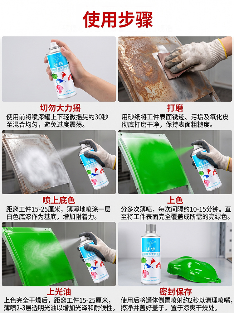 Qian Jin self-painting wholesale RAL7035 light gray industrial paint cabinet electric box repair paint metal antirust paint