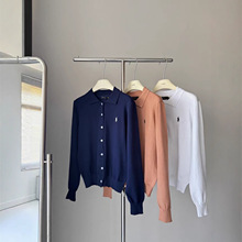 原单复刻新款休闲气质纯色拉夫小马标针织开衫长袖上衣女秋季新款