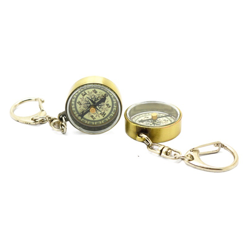 Productos calientes al aire libre retro Aleación de zinc metal brújula con cadena llavero brújula regalos promocionales