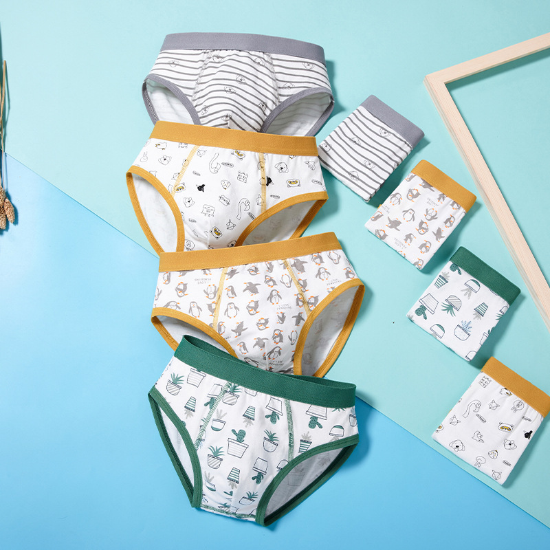 夏季薄款兒童男童三角內褲純棉男孩小中大童短褲全棉褲頭不夾屁屁