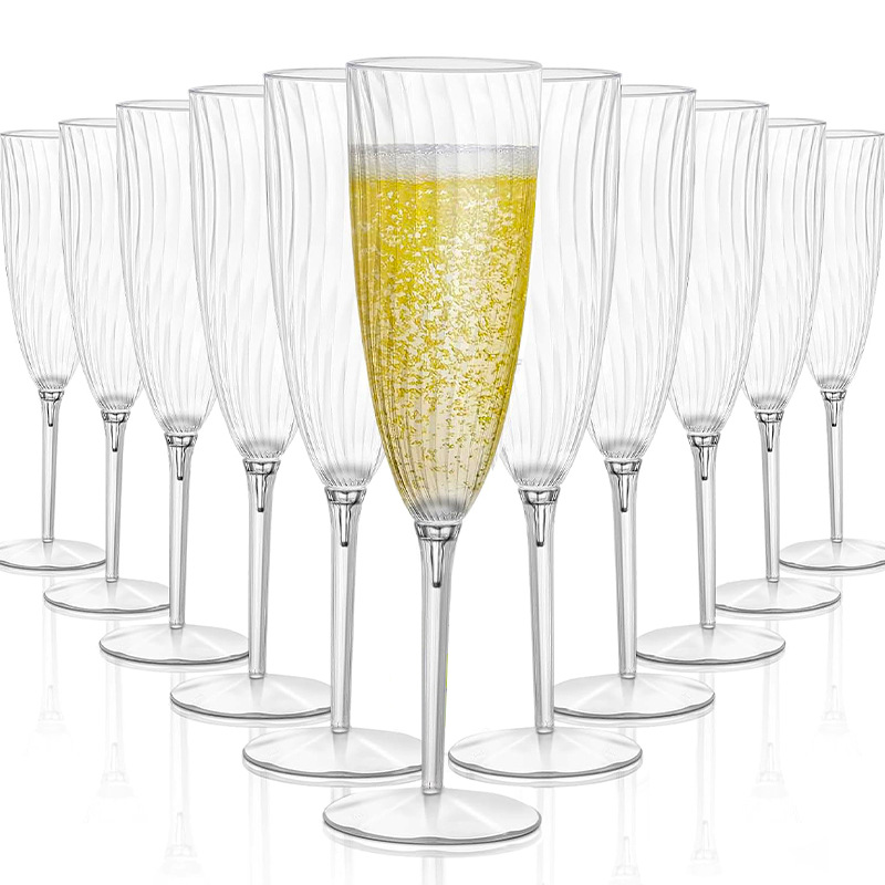 Copa de champán de plástico dorada, copa de cóctel desechable, copa transparente para vino tinto, copa para soda y martini