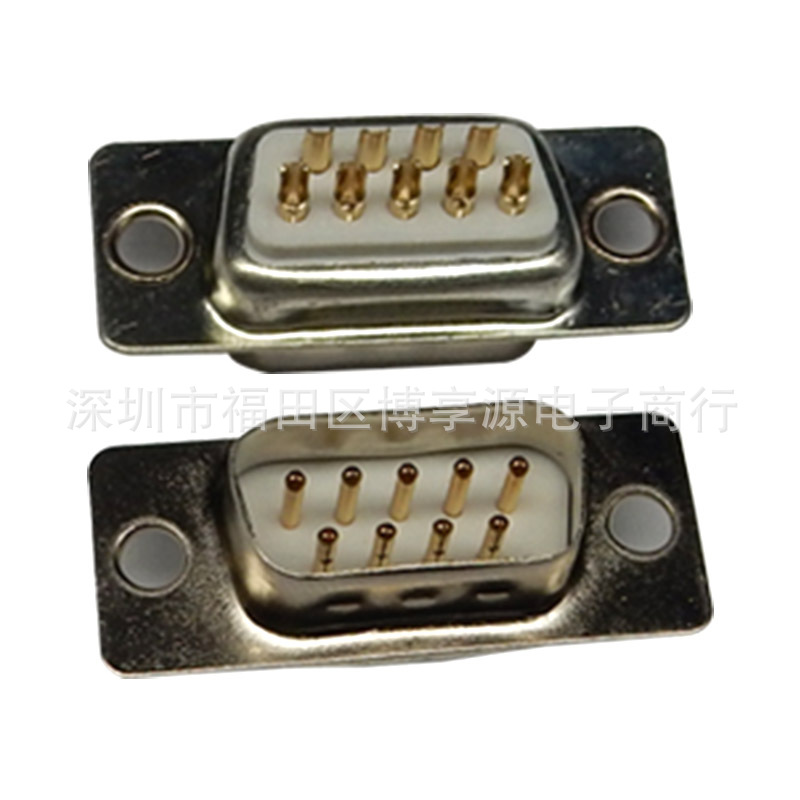 镀金DB9公头9针焊线式串口RS232/RS485/COM口连接器232九针9P插头-阿里巴巴