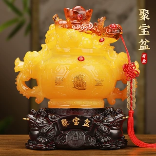 金蝉金蟾聚宝盆摆件办公室客厅酒柜玄关装饰品开业乔迁商务礼品