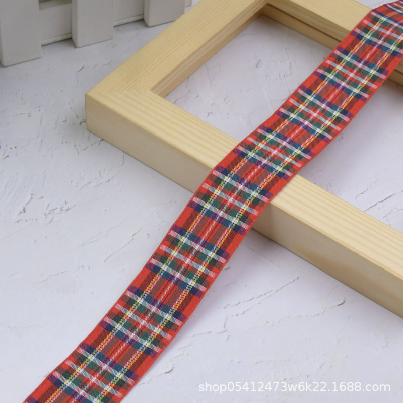 Cinta navideña multicolor Plaid cinta flor regalo embalaje decoración navideña DIY joyería material al por mayor
