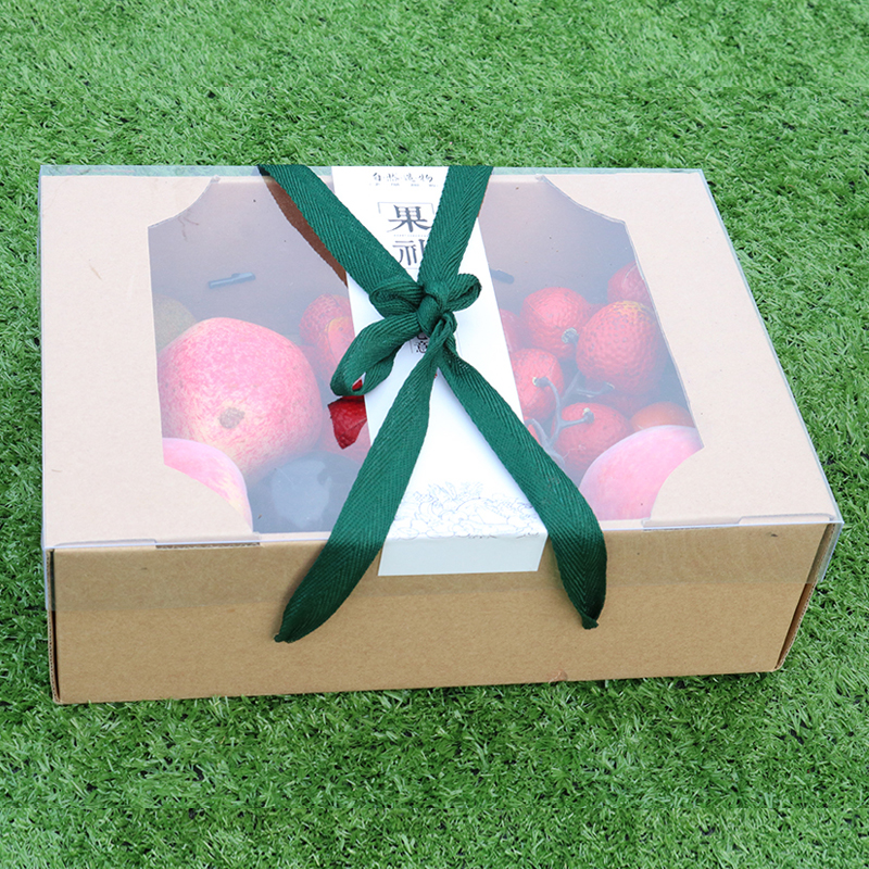 Caja de regalo de frutas universales, fruta del dragón, mango, naranja, uva, caja kraft vacía creativa personalizada