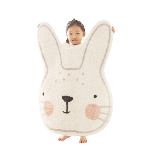 Thick imitation cashmere ins style cute cartoon rabbit carpet children's room game blanket crawling carpet princess room decoration