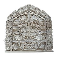 藏式实木花片镂空木片雕刻柜子背景墙大门东阳木雕纯橡木雕刻摆件