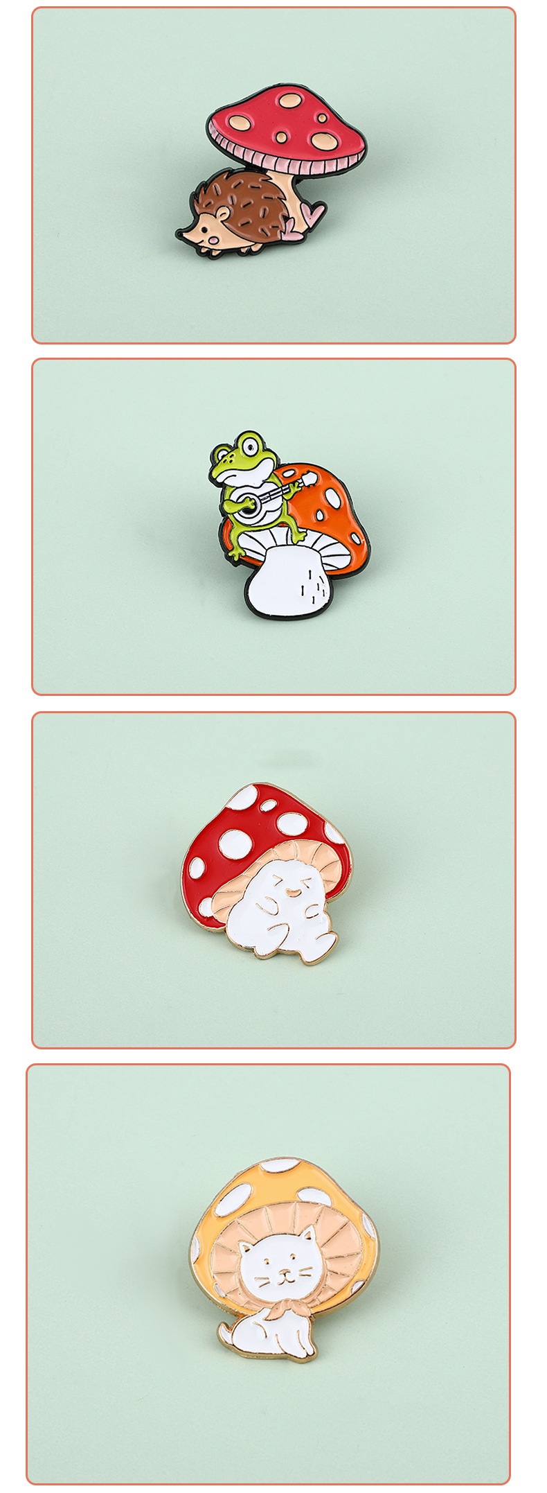Letter, Cat, Mushroom Pattern Unisex Gender Enamel Design Simple Style Style Simple Style Pin Letter Cat Mushroom Alloy Enamel Unisex Brooches