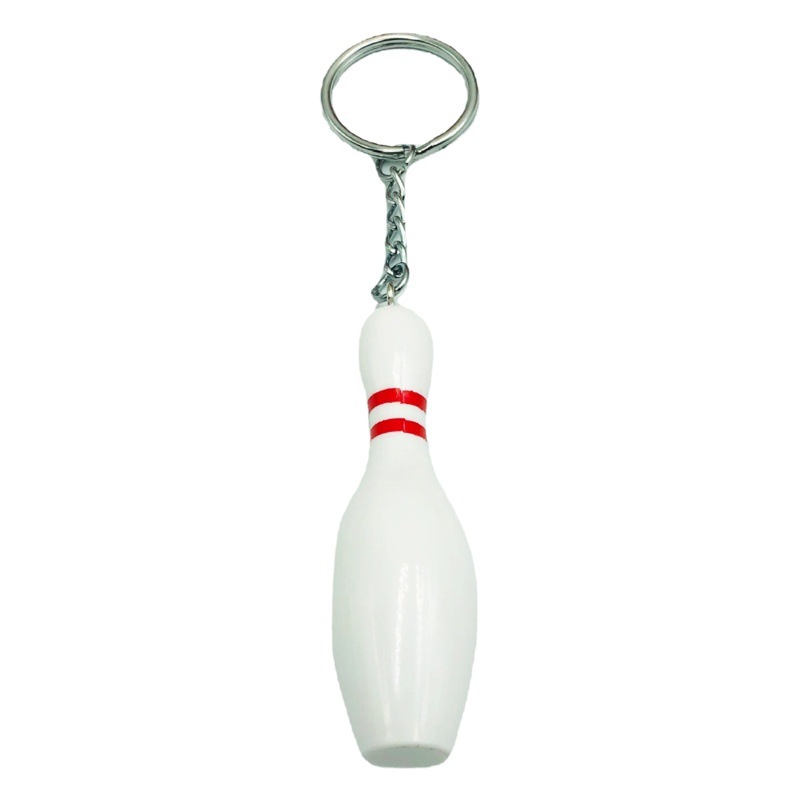 Mini simulación de bolos botella llavero colgante deportes adornos pequeños regalos transfronterizos logotipo imprimible